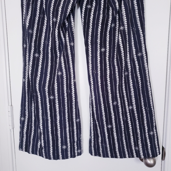 Tory Burch Blue Nautical Print Sailor Pants - Picture 11 of 15